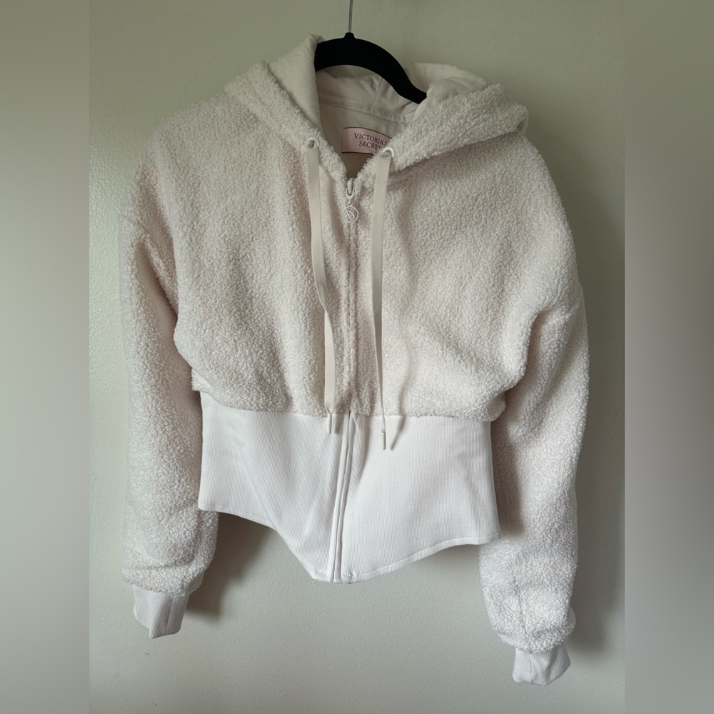 Victoria’s Secret NWOT Teddy Fleece Corset Full-Zip Hoodie